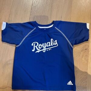 adidas Kids Royals Tee in Royal Blue with White Script